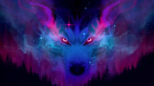 Stunning Pink Wolf In The Wilderness Wallpaper