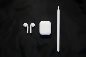 Stylish White Airpods With Accessories Wallpaper