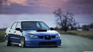 Subaru Impreza Classic Glossy Blue Wallpaper