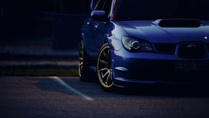 Subaru Impreza Gold Painted Rims Wallpaper