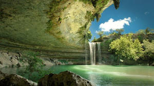 Subterranean Falls In The Caribbean Wallpaper