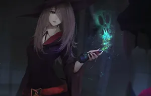 Sucy In Black Little Witch Academia Wallpaper