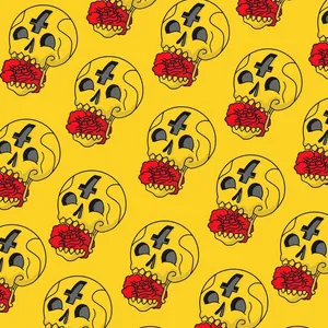 Sugar Skull With Rose Mouth Wallpaper