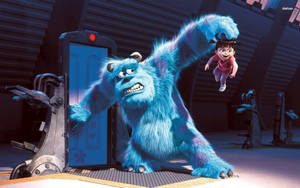 Sulley And Boo Enjoying Time Together In Monsters Inc Wallpaper