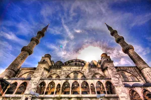 Sultan Ahmed Mosque Sun Clouds Wallpaper