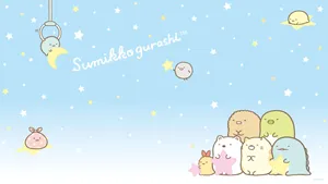 Sumikko Gurashi Stars And Moon Poster Wallpaper