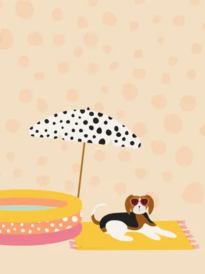 Summer Dog Art Wallpaper