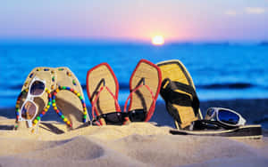 Summer Fun Flip Flops Wallpaper