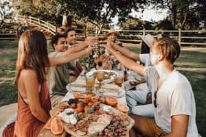 Summer Picnic Friends Cheers.jpg Wallpaper