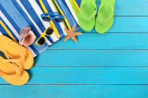 Summer Season Flip-flops Wallpaper