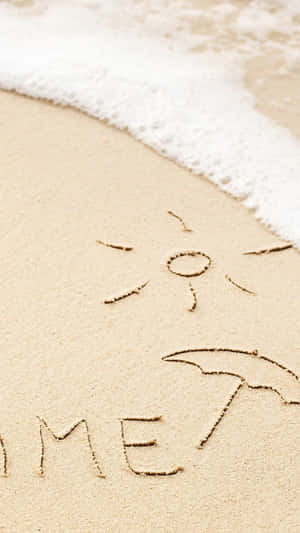 Summer Time Iphone With Sun On Sand Wallpaper