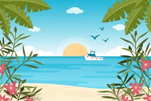 Summertime Beach Art Wallpaper