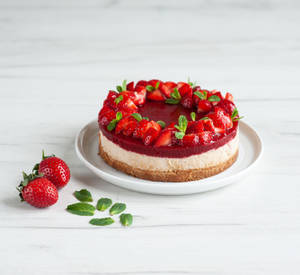 Sumptuous Strawberry Cheesecake Wonder Wallpaper