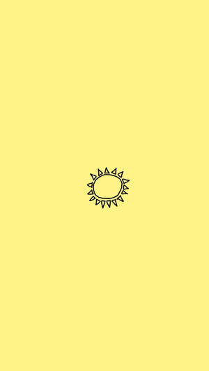 Sun Art Pastel Yellow Aesthetic Wallpaper