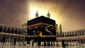 Sun Glowing Kaaba Wallpaper