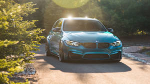 Sun Glowing On Blue Bmw Wallpaper