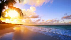 Sun Rise On Serene Beach Wallpaper