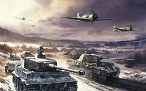 Sun Shining On German Ww2 Fighters Wallpaper