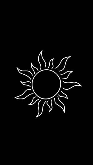 Sun Symbol Minimalist Black Phone Wallpaper