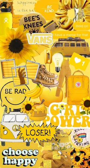 Sunflower Yellow Aesthetic Stickers Wallpaper