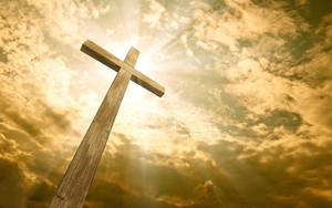 Sunlit Jesus Cross Wallpaper