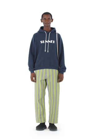 Sunnei Blue Hoodie With Logo Wallpaper