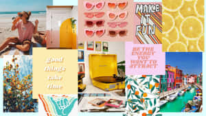 Sunny Collage Aesthetic Desktop Wallpaper