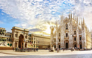 Sunny Day In Milan Cathedral Wallpaper
