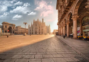 Sunny Day In Milan Cathedral Wallpaper