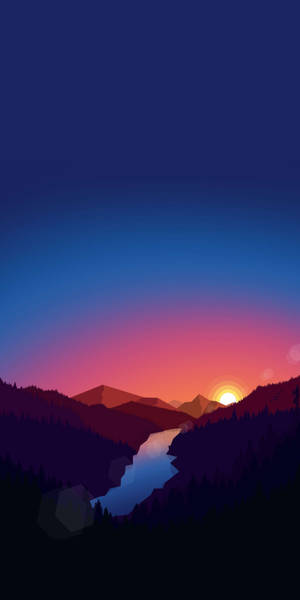 Sunrise Minimalist Nature Wallpaper