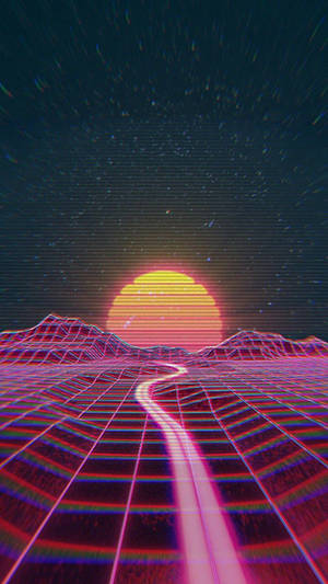 Sunser Geometry Grid Aesthetic Iphone Xr Wallpaper