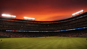 Sunsert At Awesome Softball Stadium Wallpaper