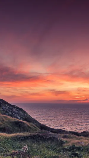Sunset Aesthetic By The Beach Wallpaper