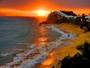 Sunset At Barbuda Caribbean Wallpaper