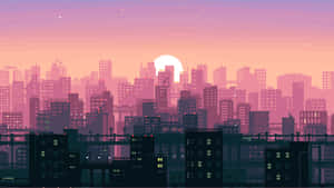 Sunset Cityscape Google Desktop Wallpaper