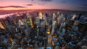 Sunset Cityscape New York Computer Wallpaper