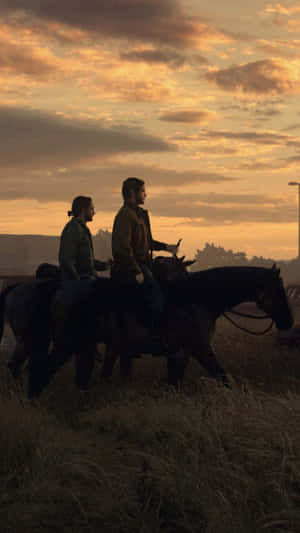 Sunset_ Horseback_ Journey Wallpaper