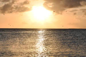 Sunset In Venezuela's Ocean Wallpaper