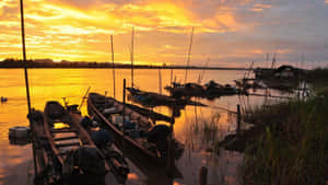Sunset In Vientiane Wallpaper