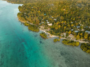 Sunset Over Nauru's Beautiful Coastline Wallpaper