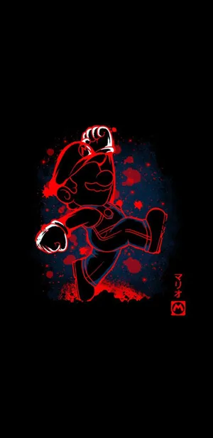 Super Mario Outlined In Amoled Wallpaper