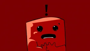 Super Meat Boy Worried Face Wallpaper