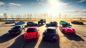 Supercar Parking Lot Wallpaper