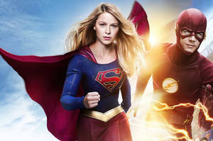 Supergirl And The Flash Wallpaper