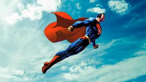 Superman Poses In Dramatic Skyscape Wallpaper