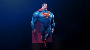 Superman Stands Atop A Building, Ready To Protect The City. Wallpaper