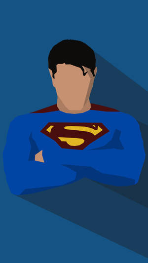 Superman With Iconic Red And Blue Costume Wallpaper