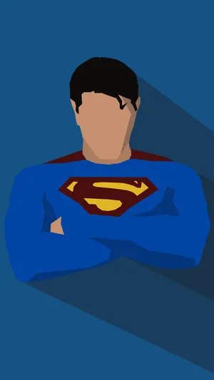 Superman With Iconic Red And Blue Costume Wallpaper