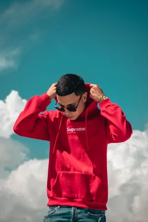 Supreme Hoodie - Red Wallpaper