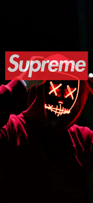 Supreme Logo In Red And White Wallpaper